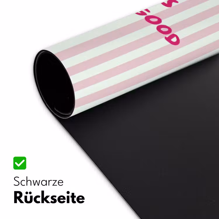 Focus on the good - Strepen - Roze - Smiley Muismat XXL klein -ysfeer2_duits
