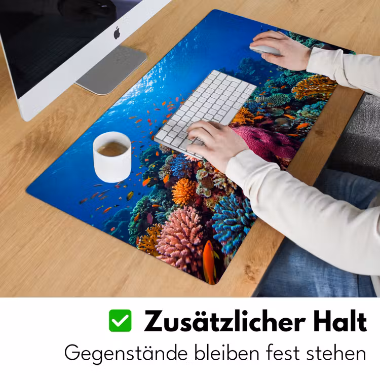 Koraal - Vissen - Oceaan - Natuur - Kleurrijk Muismat XXL klein -ysfeer3_duits