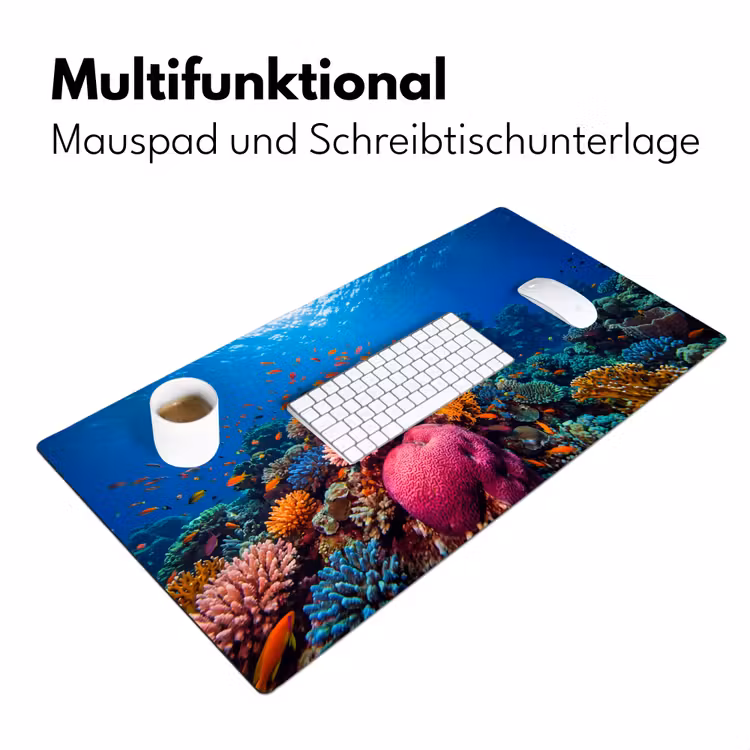 Koraal - Vissen - Oceaan - Natuur - Kleurrijk Muismat XXL klein -ysfeer4_duits