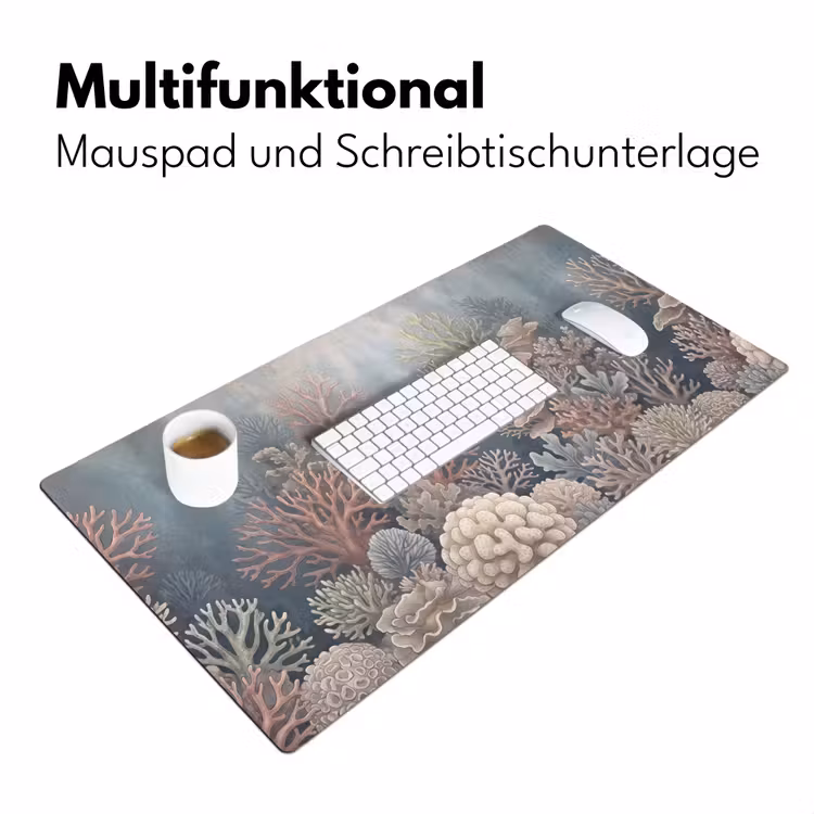 Koraal - Zeeleven - Onderwater - Illustratie - Natuur Muismat XXL klein -ysfeer4_duits