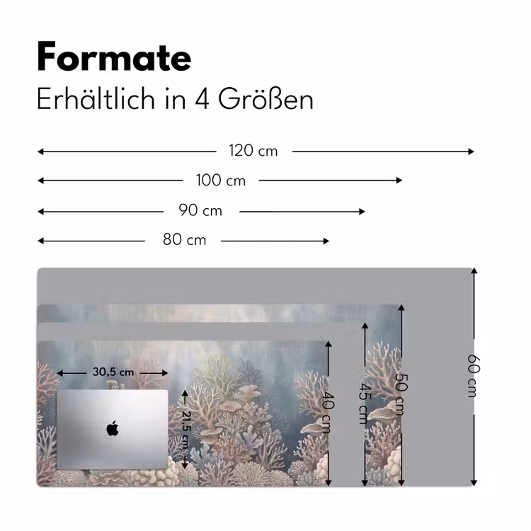 Koraal - Zeeleven - Onderwater - Illustratie - Natuur Muismat XXL klein -ysfeer5_duits