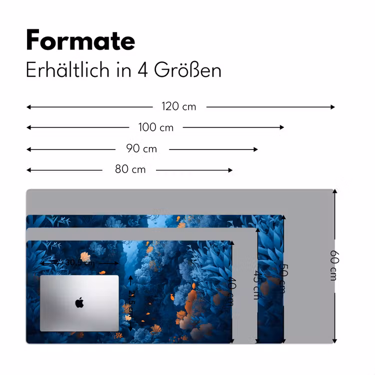 Koraalrif - Vissen - Oceaan - Blauw Muismat XXL klein -ysfeer5_duits