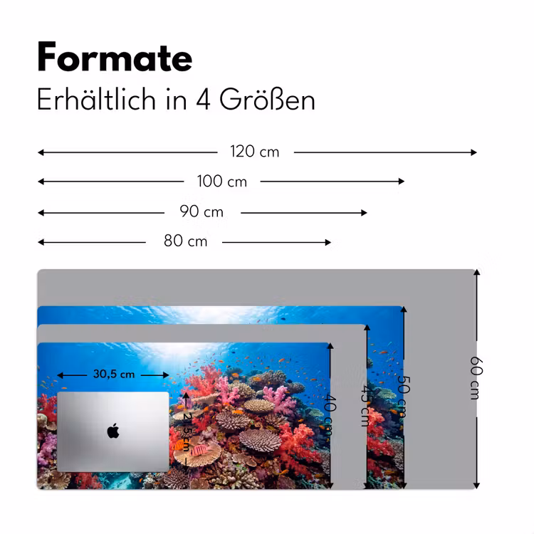 Koraalrif - Vissen - Onderwater - Tropisch - Rood Muismat XXL klein -ysfeer5_duits