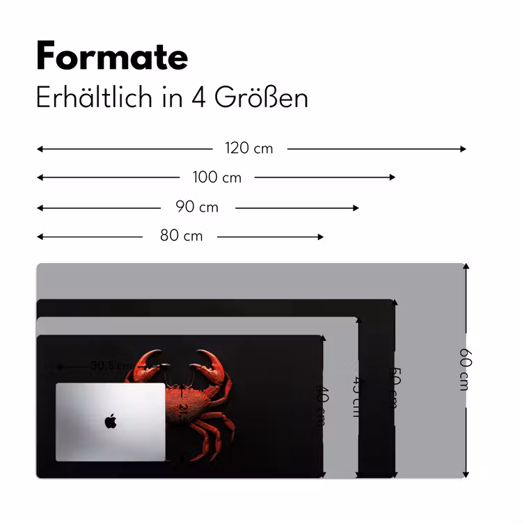 Krab - Rood - Vissen - Schaaldieren Muismat XXL klein -ysfeer5_duits