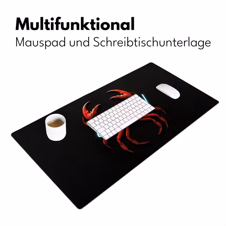 Krab - Rood - Neon - Quote Muismat XXL klein -ysfeer4_duits