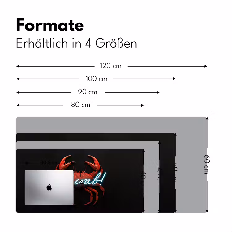 Krab - Rood - Neon - Quote Muismat XXL klein -ysfeer5_duits