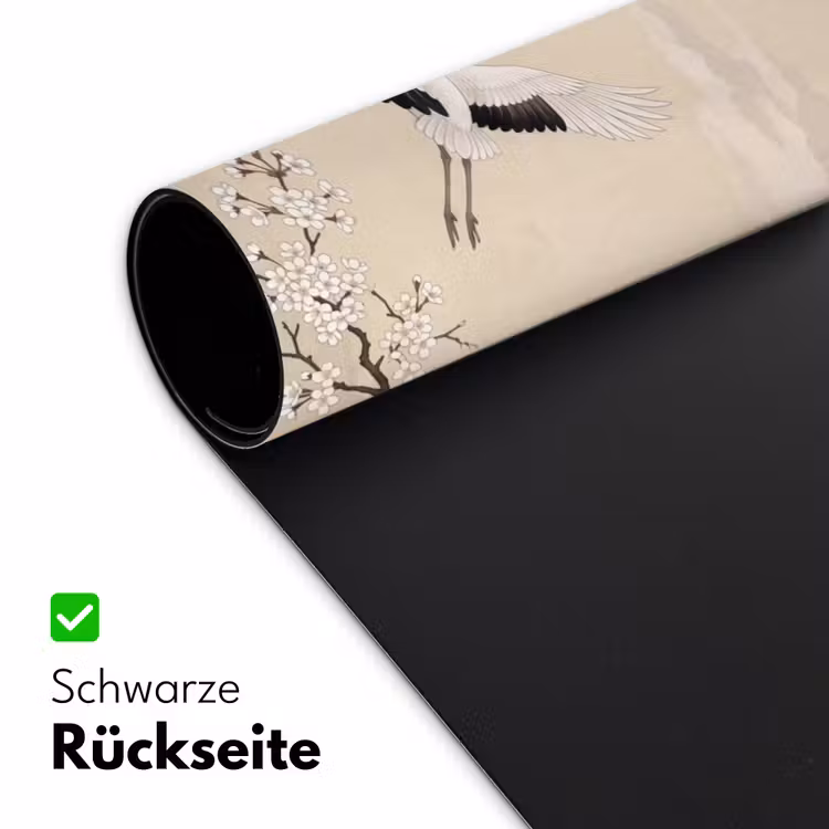Kraanvogels - Bloesem - Beige Muismat XXL klein -ysfeer2_duits
