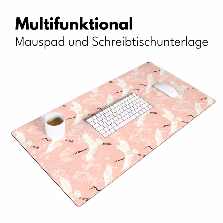 Kraanvogels - Bloesem - Roze Muismat XXL klein 681 -ysfeer4_duits