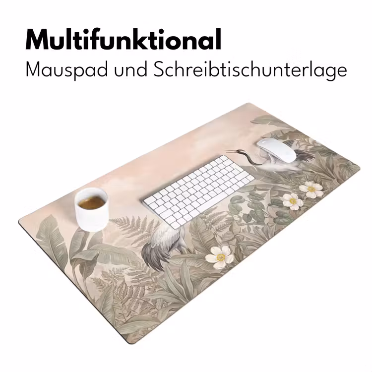 Kraanvogels - Natuur - Roze Muismat XXL klein -ysfeer4_duits