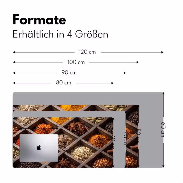 Schreibtischunterlage - Kräuter – Holz – Essen - Kruiden - Houten - Eten Muismat XXL klein