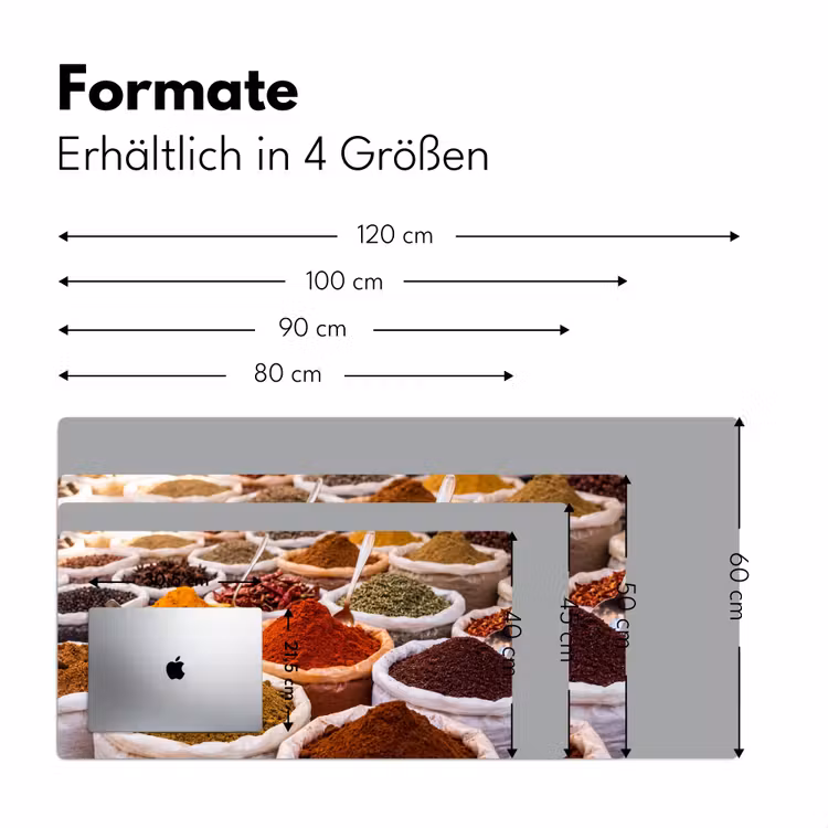 Schreibtischunterlage - Kräuter – Markt – Essen - Kruiden - Markt - Eten Muismat XXL klein