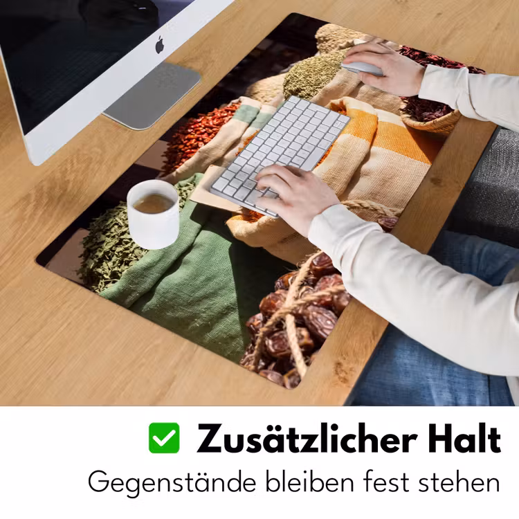 Schreibtischunterlage - Kräuter – Markt – Farbenfroh - Kruiden - Markt - Kleurrijk Muismat XXL klein