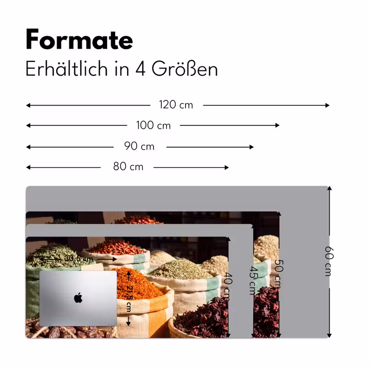 Schreibtischunterlage - Kräuter – Markt – Farbenfroh - Kruiden - Markt - Kleurrijk Muismat XXL klein