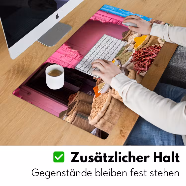 Schreibtischunterlage - Kräuter – Markt – Rosa - Kruiden - Markt - Roze Muismat XXL klein