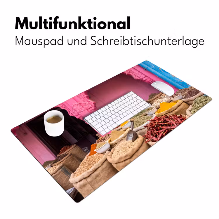 Schreibtischunterlage - Kräuter – Markt – Rosa - Kruiden - Markt - Roze Muismat XXL klein