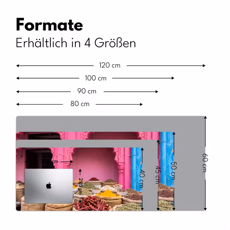 Schreibtischunterlage - Kräuter – Markt – Rosa - Kruiden - Markt - Roze Muismat XXL klein