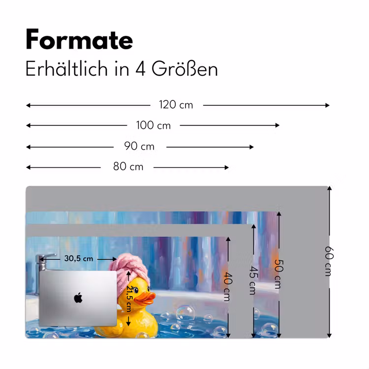 Creatief - Badeend - Kleurrijk Muismat XXL klein -ysfeer5_duits