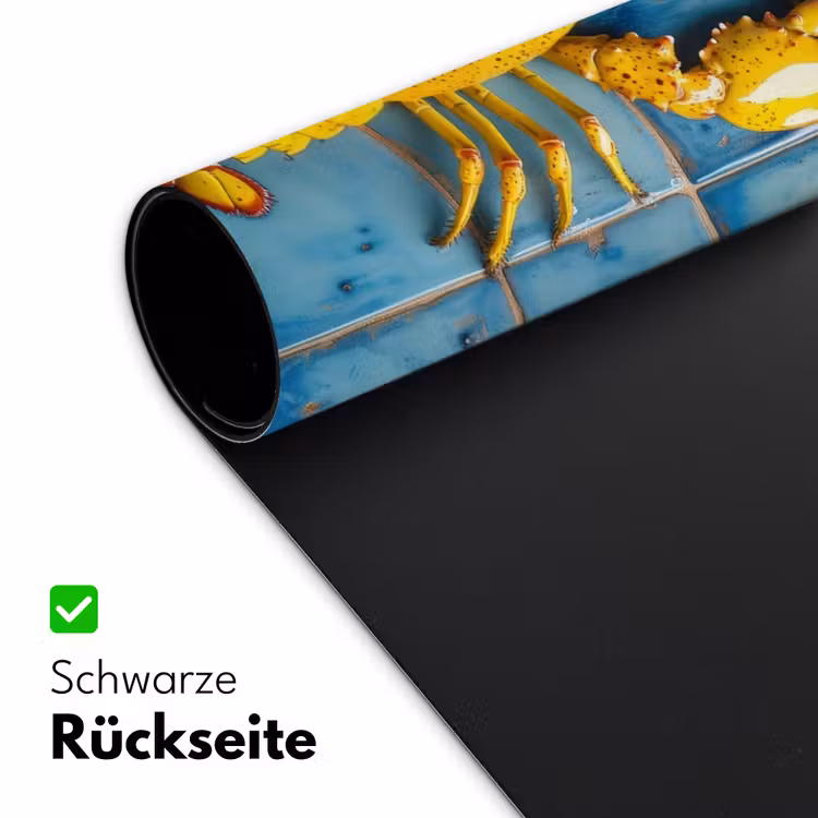 Kreeft - Geel - Blauw - Tegels Muismat XXL klein -ysfeer2_duits