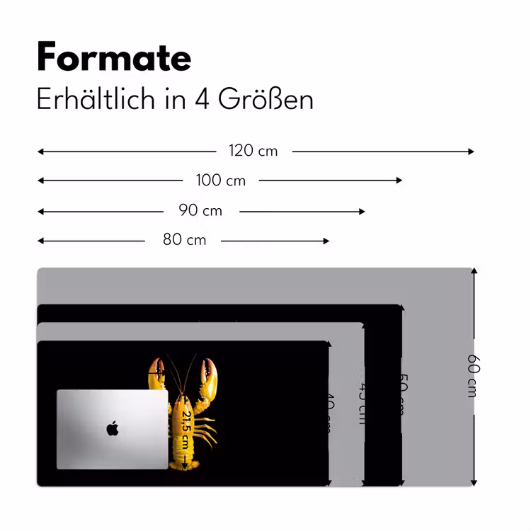Kreeft - Geel - Stippen - Effen Muismat XXL klein -ysfeer5_duits