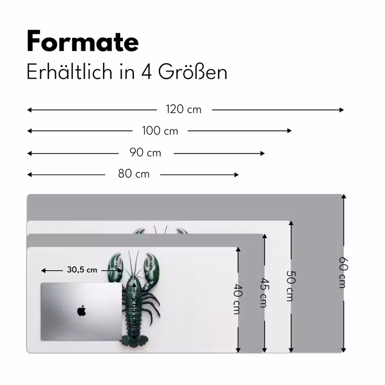 Kreeft - Glossier - Groen - Wit Muismat XXL klein -ysfeer5_duits