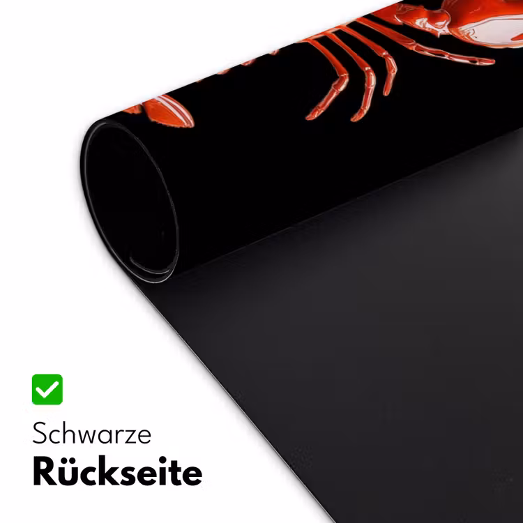 Kreeft - Glossier Rood - Zwart Muismat XXL klein -ysfeer2_duits