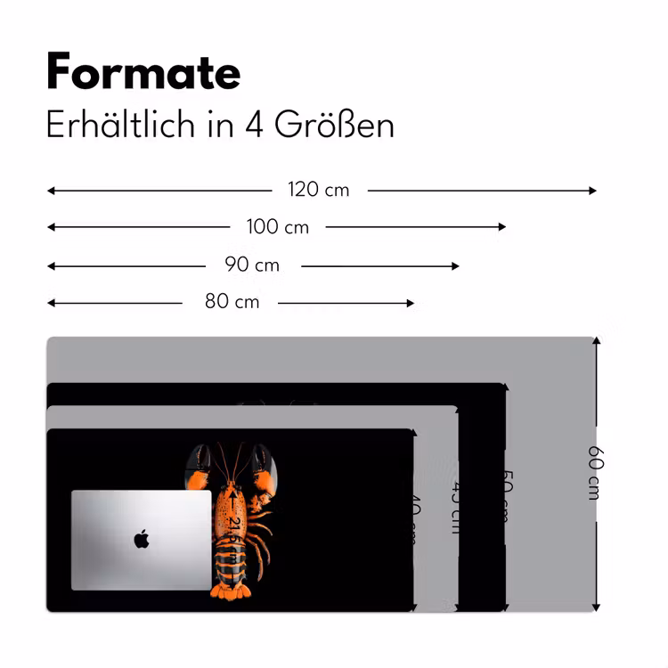 Kreeft - Oranje - Zwart - Modern Muismat XXL klein -ysfeer5_duits