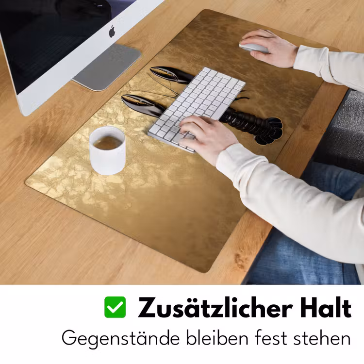 Kreeft - Zwart - Goud - Luxe Muismat XXL klein -ysfeer3_duits