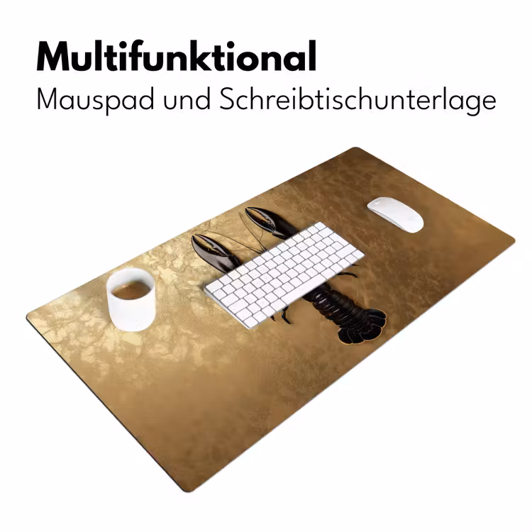 Kreeft - Zwart - Goud - Luxe Muismat XXL klein -ysfeer4_duits