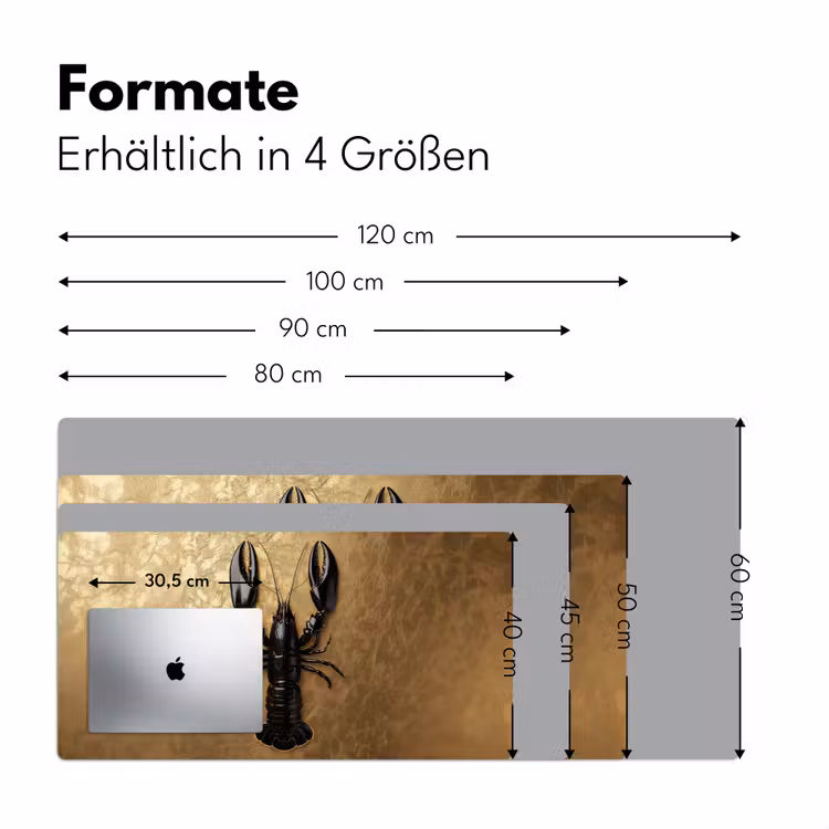 Kreeft - Zwart - Goud - Luxe Muismat XXL klein -ysfeer5_duits