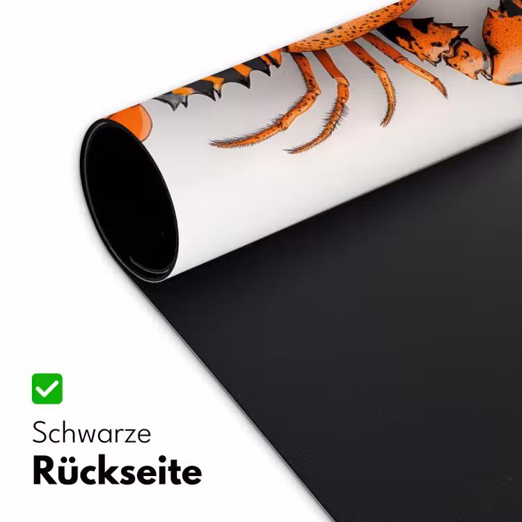 Kreeft - Zwart - Oranje - Wit - Uniek Muismat XXL klein -ysfeer2_duits