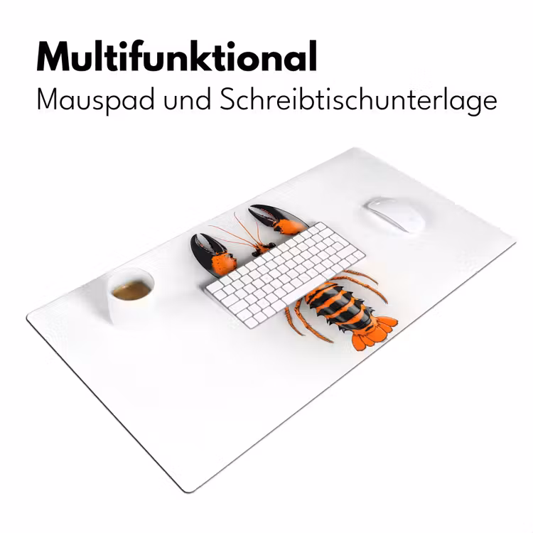 Kreeft - Zwart - Oranje - Wit - Uniek Muismat XXL klein -ysfeer4_duits