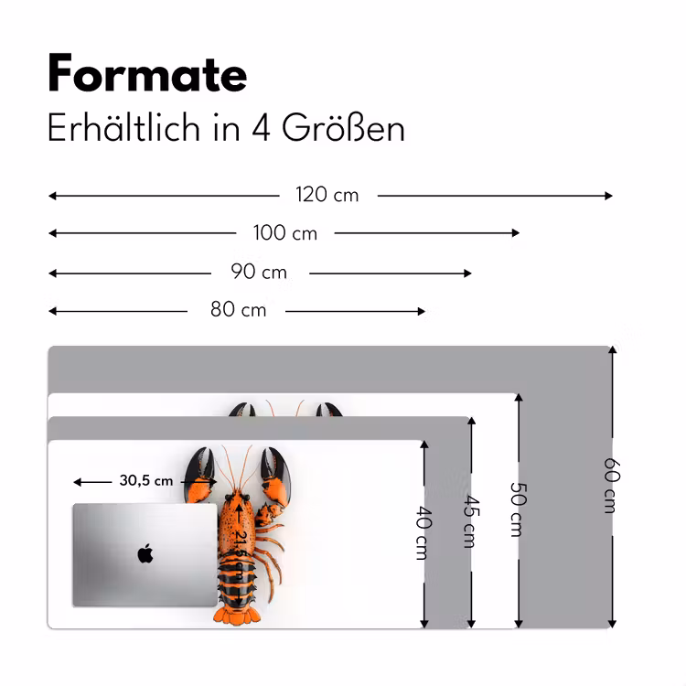 Kreeft - Zwart - Oranje - Wit - Uniek Muismat XXL klein -ysfeer5_duits