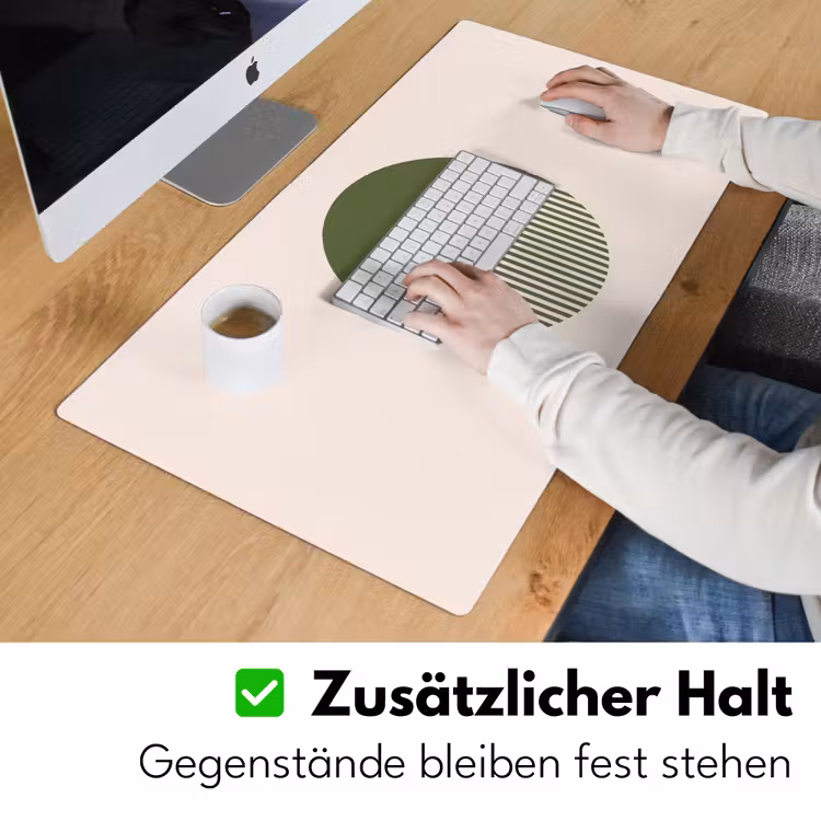 Schreibtischunterlage - Kreis – Streifen – Geometrisch – Abstrakt – Grün - Cirkel - Strepen - Geometrisch - Abstract - Groen Muismat XXL klein