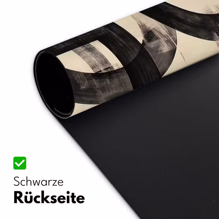 Cirkels - Balken - Zwart - Abstract Muismat XXL klein -ysfeer2_duits