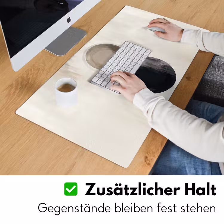 Cirkels - Vorm - Beige - Abstract Muismat XXL klein -ysfeer3_duits