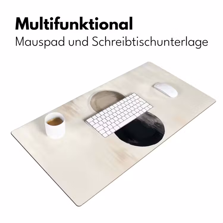 Cirkels - Vorm - Beige - Abstract Muismat XXL klein -ysfeer4_duits