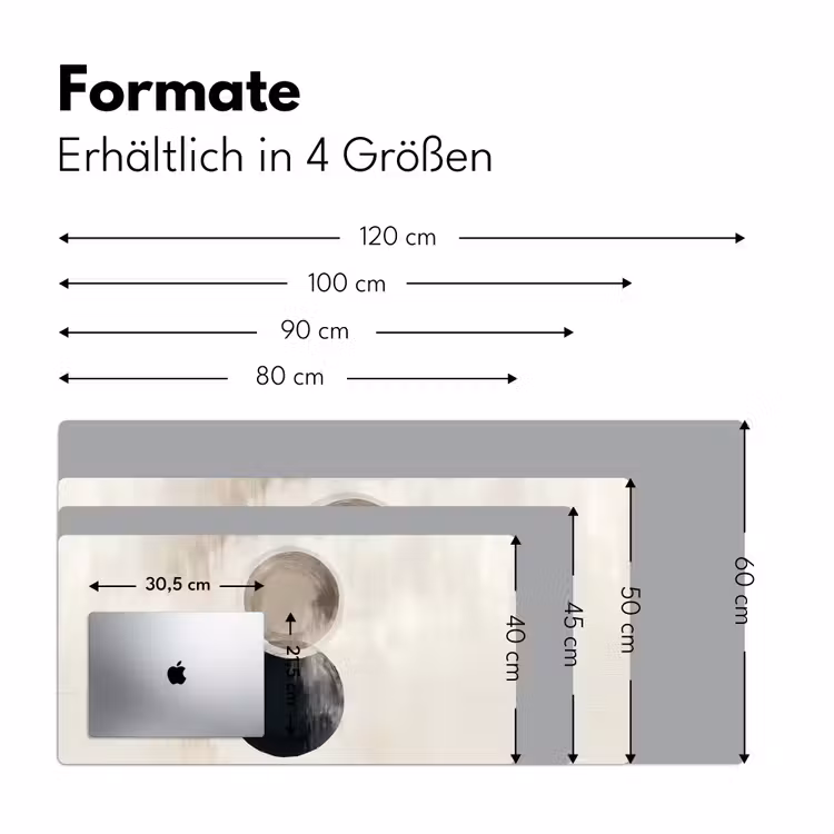 Cirkels - Vorm - Beige - Abstract Muismat XXL klein -ysfeer5_duits