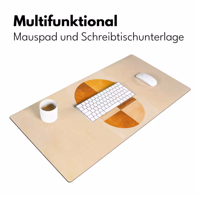 Cirkels - Geel - Minimalistisch Muismat XXL klein -ysfeer4_duits
