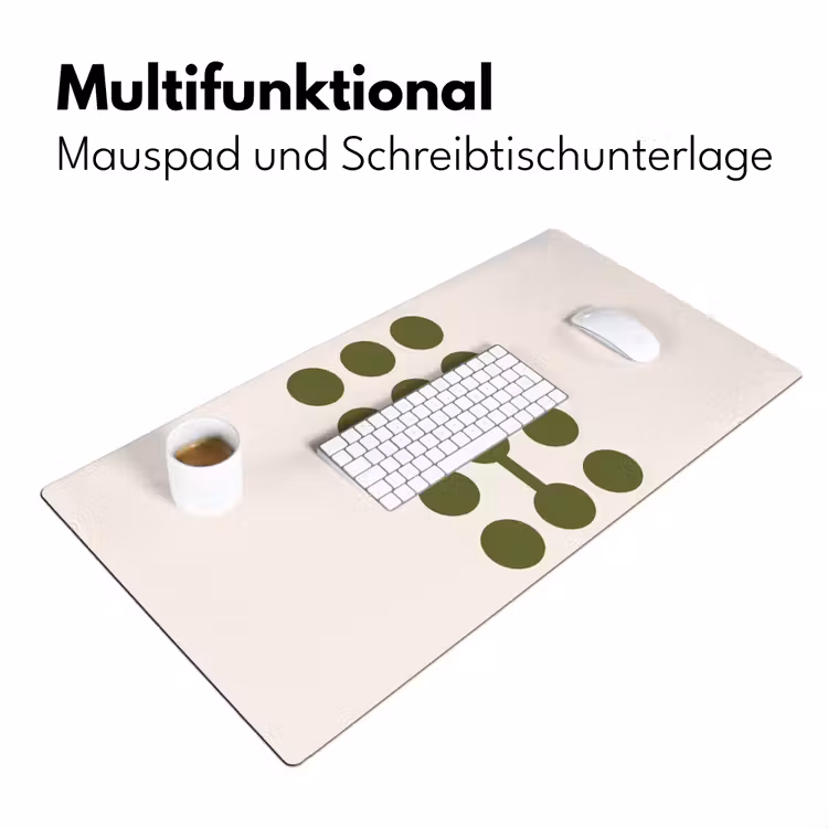 Schreibtischunterlage - Kreise – Geometrisch – Abstrakt – Modern – Grün - Cirkels - Geometrisch - Abstract - Modern - Groen Muismat XXL klein