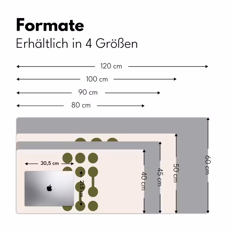 Schreibtischunterlage - Kreise – Geometrisch – Abstrakt – Modern – Grün - Cirkels - Geometrisch - Abstract - Modern - Groen Muismat XXL klein