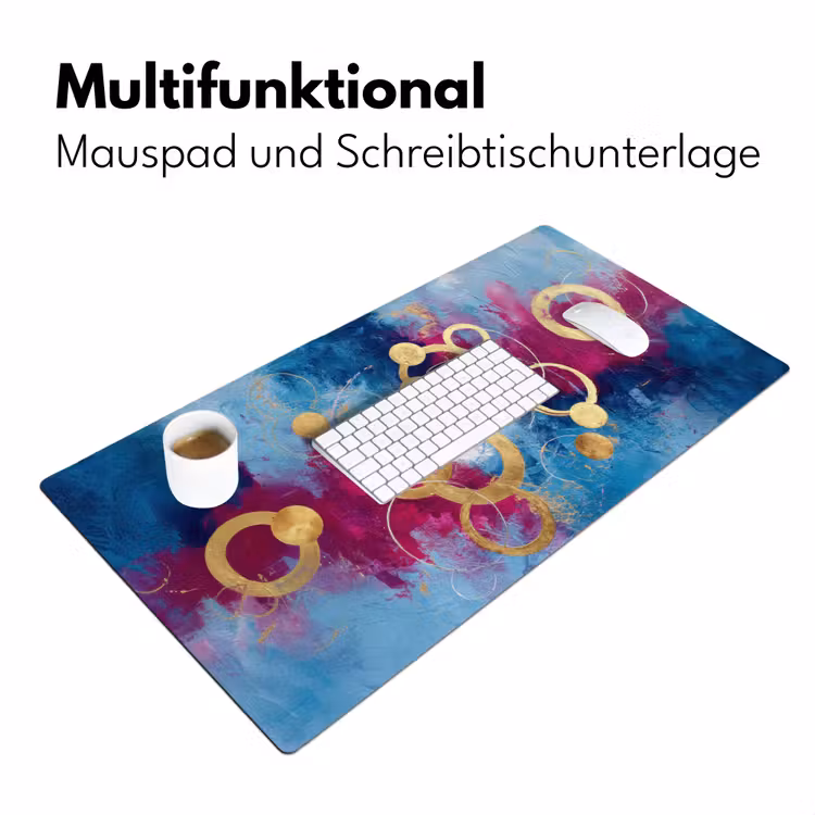 Cirkels - Goud - Abstract Muismat XXL klein -ysfeer4_duits