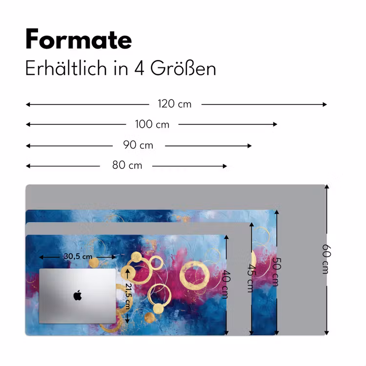 Cirkels - Goud - Abstract Muismat XXL klein -ysfeer5_duits