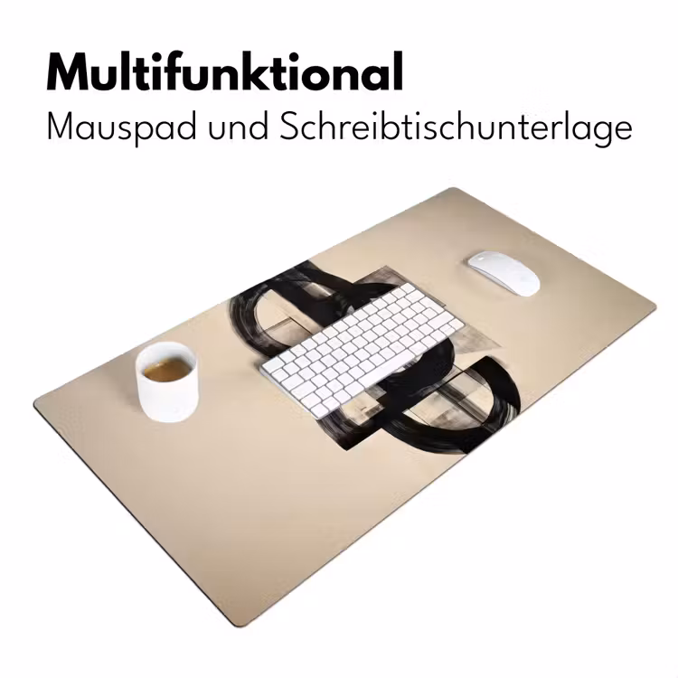 Cirkels - Lijnen - Vormen - Zwart Muismat XXL klein -ysfeer4_duits