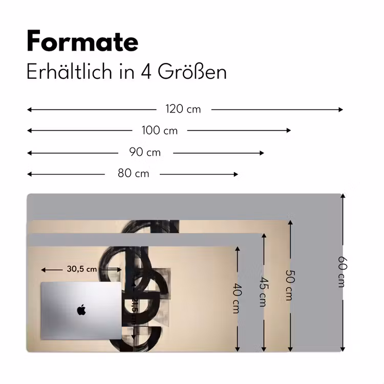 Cirkels - Lijnen - Vormen - Zwart Muismat XXL klein -ysfeer5_duits