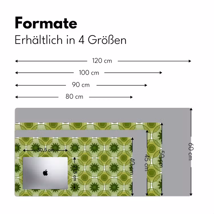 Cirkels - Patroon - Groen Muismat XXL klein 681 -ysfeer5_duits