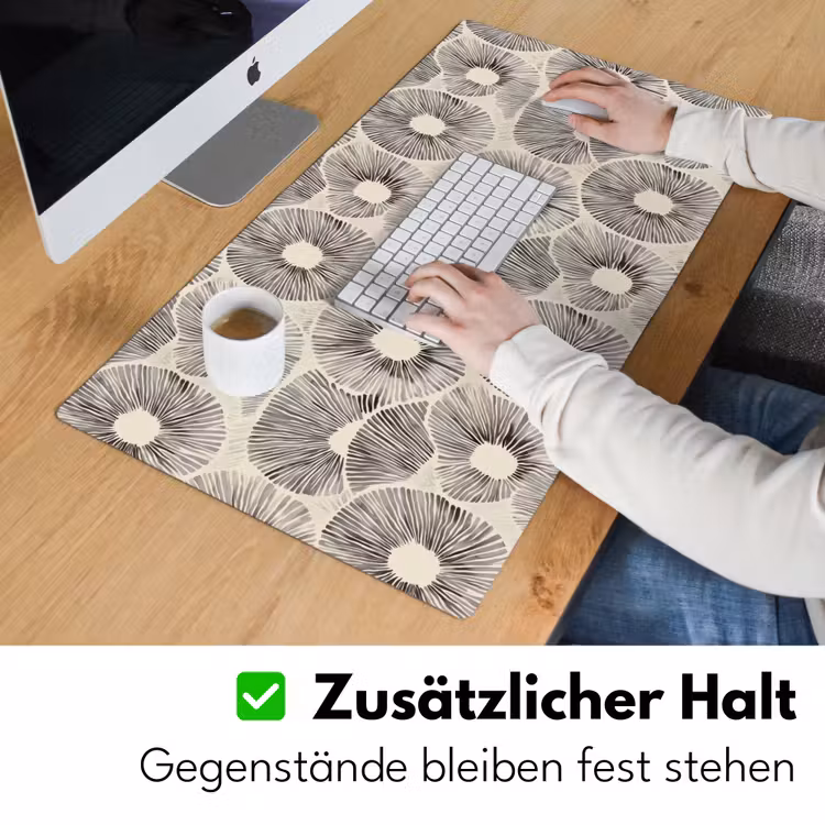 Cirkels - Patroon - Zwart Muismat XXL klein 681 -ysfeer3_duits