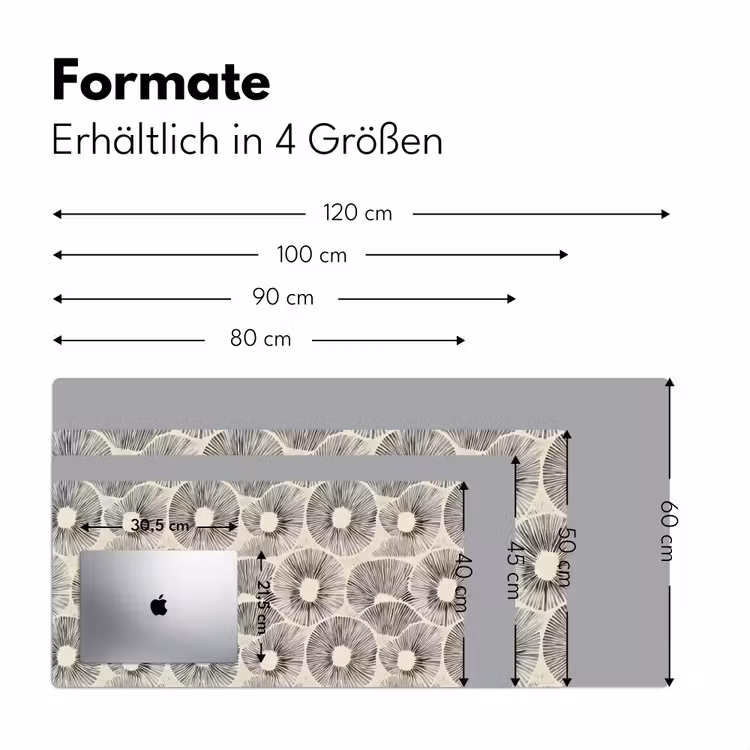Cirkels - Patroon - Zwart Muismat XXL klein 681 -ysfeer5_duits