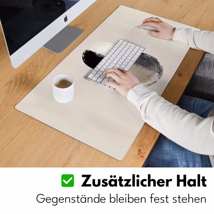 Cirkels - Strepen - Minimalistisch - Zwart Muismat XXL klein -ysfeer3_duits