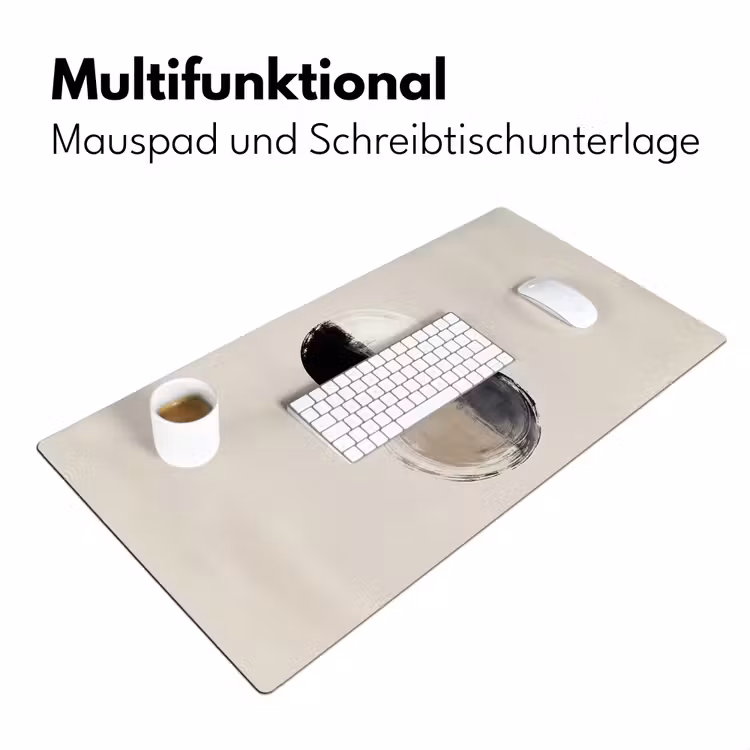 Cirkels - Strepen - Minimalistisch - Zwart Muismat XXL klein -ysfeer4_duits