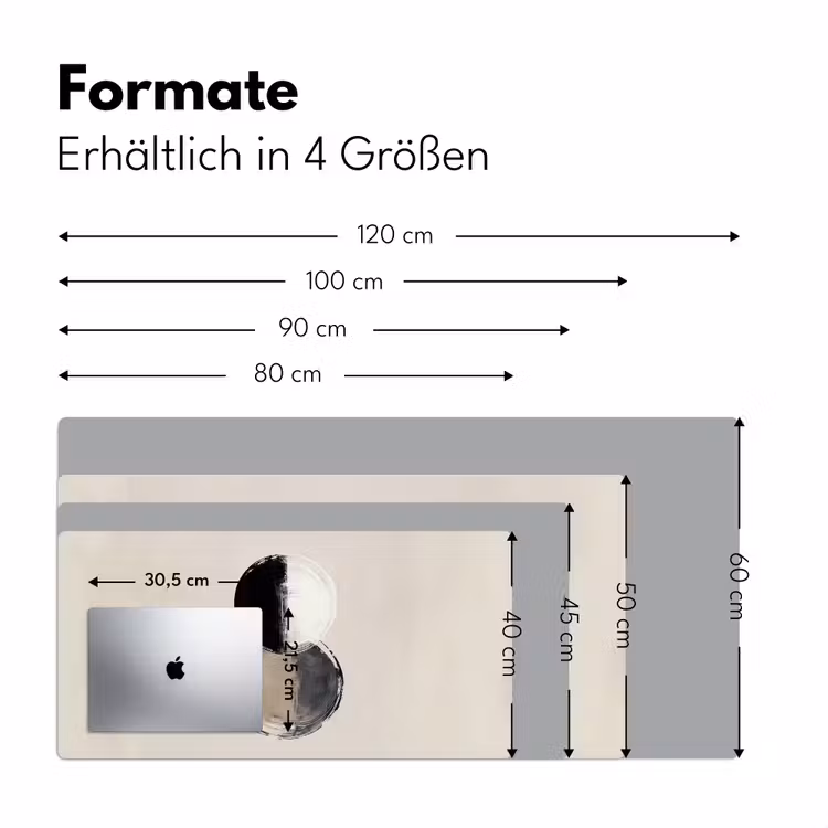 Cirkels - Strepen - Minimalistisch - Zwart Muismat XXL klein -ysfeer5_duits